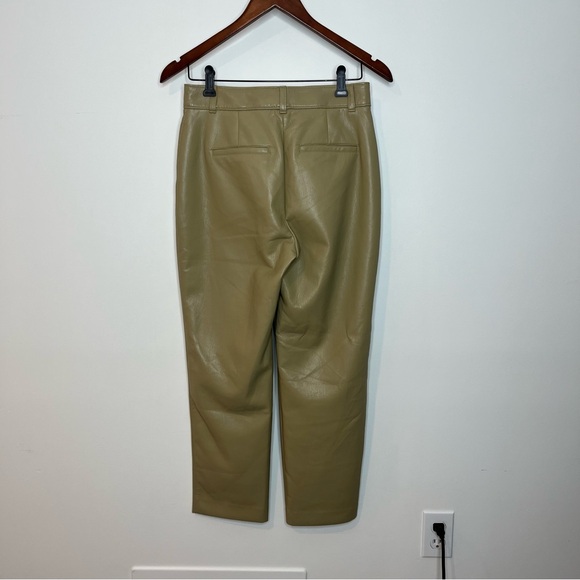 Aritzia Babaton Women's Size 4 Command Cropped Pant Mid Rise Vegan Leather Tan - Picture 5 of 12